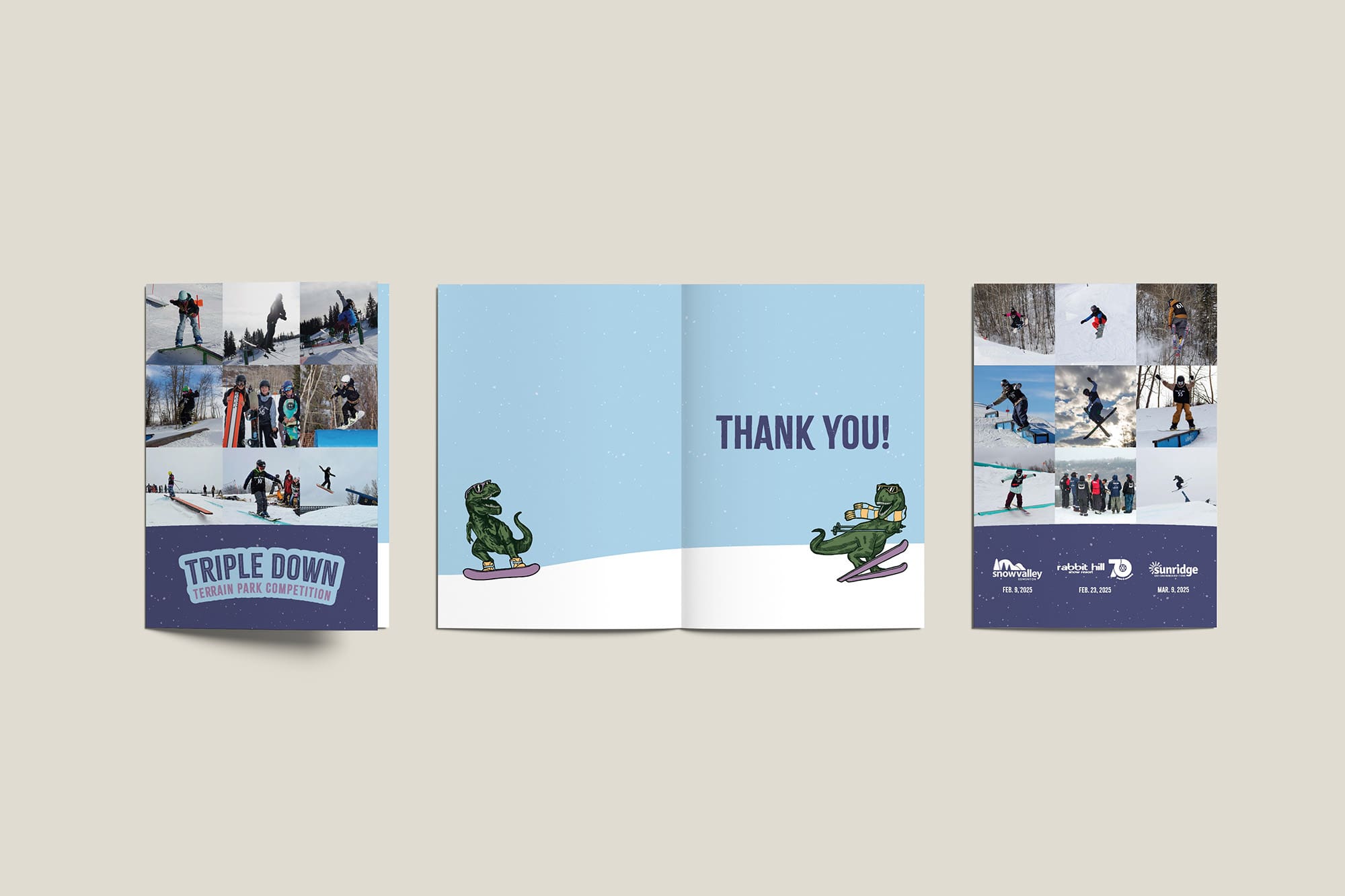 Triple Down Thank You Card Sent to Event Sponsors
