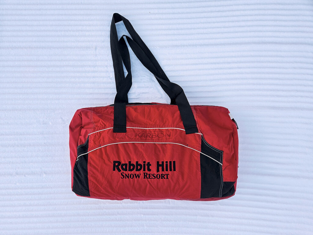 Rabbit Hill upcycled duffel bag